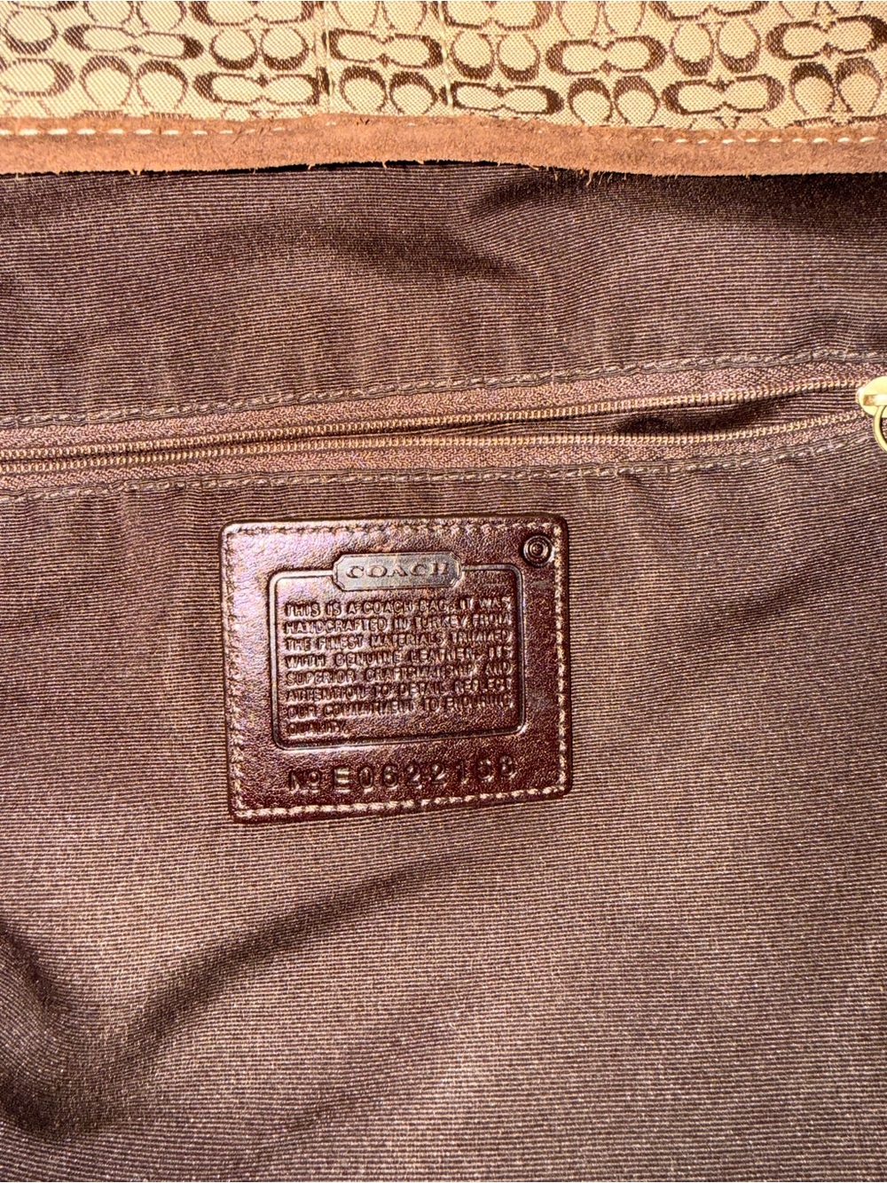 Coach Tan/Brown Signature Canvas Shoulder Bag - Picture 9 of 12